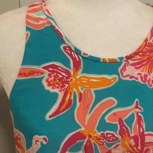 Lilly Pulitzer Sea Blue Swing Trapeze Dress Sz S - Picture 2 of 11